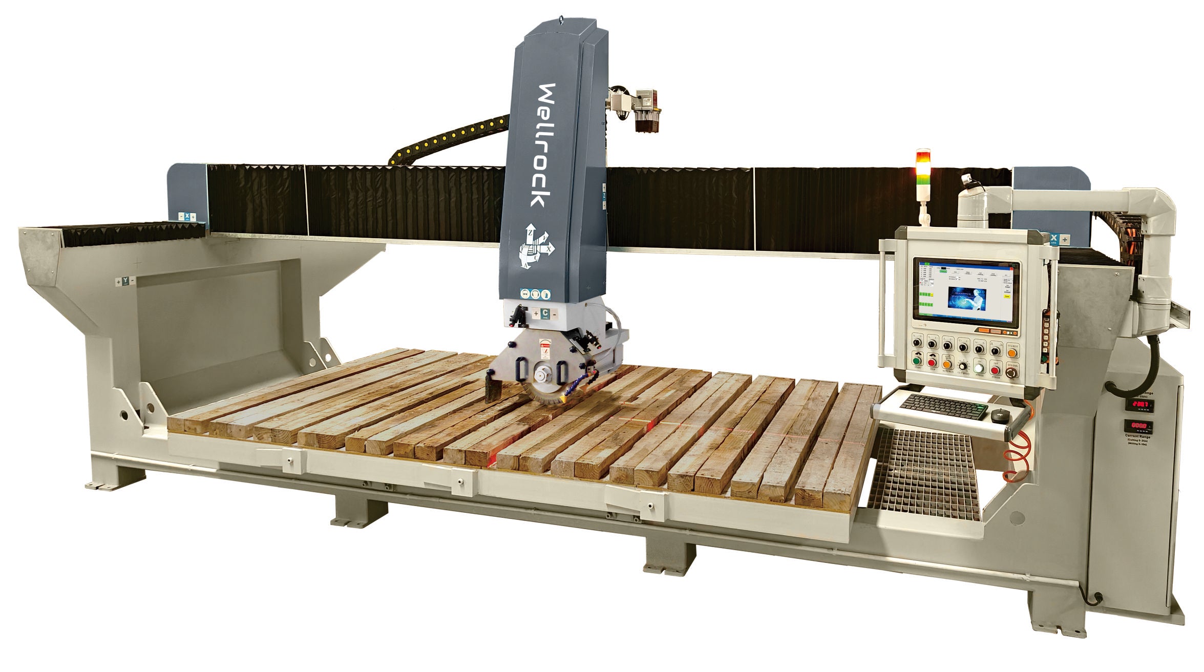 4 axis bridge saw